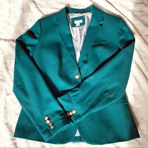 J. Crew Green Schoolboy Blazer